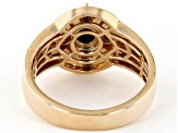 Black Spinel 10k Yellow Gold Unisex Signet Ring 0.63ctw