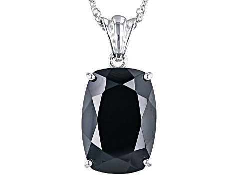 Black Spinel Rhodium Over Sterling Silver Ring Pendant With Chain And Earrings Set 44.39ctw