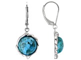 Blue Composite Turquoise Sterling Silver Dangle Earrings