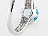 Blue Zircon Rhodium Over Sterling Silver Solitaire Ring 1.48ctw