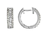 White Diamond Rhodium Over Sterling Silver Earrings 0.50ctw