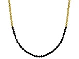 Black Spinel 18k Yellow Gold Over Sterling Silver Bead Necklace