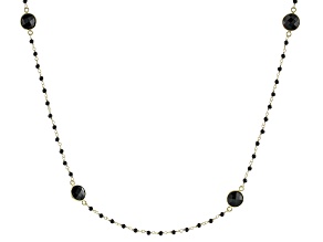 Black Spinel 18k Yellow Gold Over Sterling Silver Necklace 26.00ctw