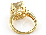 Yellow Rutilated Quartz 18k Yellow Gold Over Silver Ring 4.86ctw