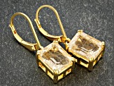 Golden Rutilated Quartz 18k Yellow Gold Over Sterling Silver Dangle Earrings 4.84ctw