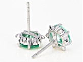 Green Lab Created Spinel Rhodium Over Silver Earrings 3.43ctw
