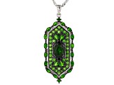 Green Chrome Diopside Rhodium Over Silver Pendant With Chain 4.76ctw