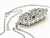 Green Chrome Diopside Rhodium Over Silver Pendant With Chain 4.76ctw