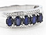 Blue Sapphire Rhodium Over Sterling Silver ring .94ctw - NCH091 | JTV.com