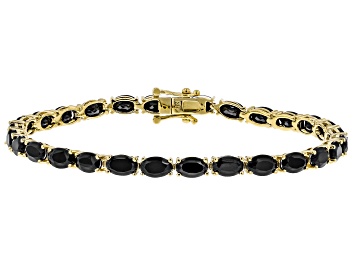 Picture of Black Spinel 18k Yellow Gold Over Silver Bracelet 13.80ctw
