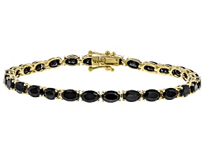 Black Spinel 18k Yellow Gold Over Silver Bracelet 13.80ctw