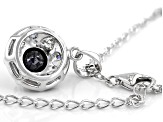 Blue Sapphire Rhodium Over Sterling Silver Pendant with Chain 1.66ctw