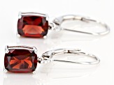 Red Garnet Rhodium Over Silver Earrings 3.40ctw