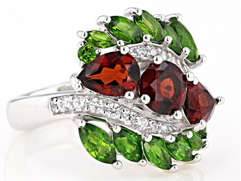 Red Garnet Rhodium Over Silver Ring 4.07ctw - NCH219 | JTV
