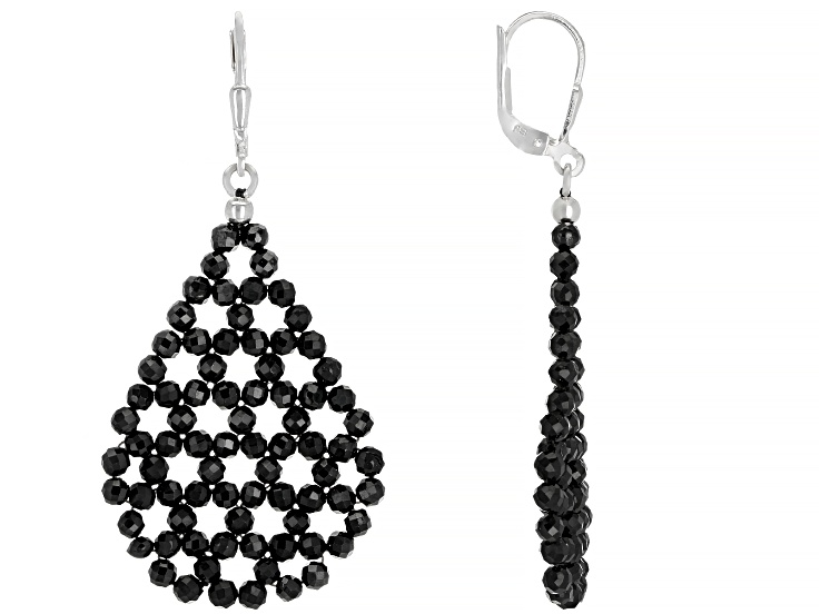 Black spinel rhodium over sterling silver woven lace