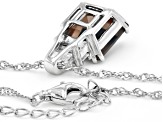 Smoky Quartz Rhodium Over Sterling Silver Pendant With Chain 4.48ctw