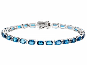 London Blue Topaz Platinum Over Sterling Silver Bracelet 14.22ctw