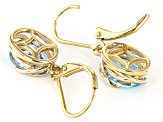 Sky Blue Topaz 18k Yellow Gold Over Sterling Silver Dangle Earrings 3.91ctw