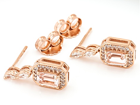 Peach Morganite 18K Rose Gold Over Sterling Silver Earrings 1.38ctw