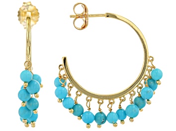 Multi-Color Crystal Gold Tone Hoop Earrings