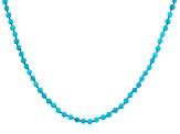 Blue Sleeping Beauty Turquoise 18k Yellow Gold Over Sterling Silver Beaded Necklace 3.5-4mm