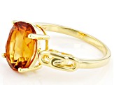 Orange Oval Madeira Citrine 18K Yellow Gold Over Sterling Silver Ring 2.98ct