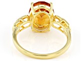 Orange Oval Madeira Citrine 18K Yellow Gold Over Sterling Silver Ring 2.98ct