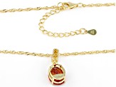 Orange Madeira Citrine 18K Yellow Gold Over Sterling Silver Solitaire Pendant With Chain 2.98ct