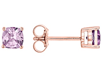 Picture of Color Shift Garnet 18k Rose Gold Over Sterling Silver Stud Earrings 1.28ctw