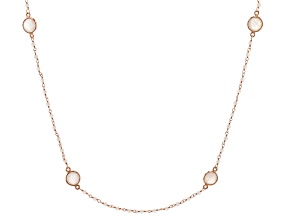 Pink Rose Quartz 18K Rose Gold Over Sterling Silver Necklace