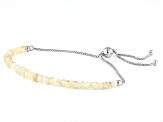Ethiopian Opal Rhodium Over Sterling Silver Adjustable Bolo Bracelet
