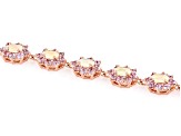 Multicolor Ethiopian Opal 18k Rose Gold Over Silver Bracelet 7.01ctw