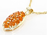 Orange Mexican Fire Opal 18K Yellow Gold Over Sterling Silver Pendant With Chain 1.23ctw