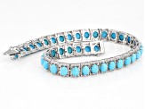 Blue Sleeping Beauty Turquoise Rhodium Over Sterling Silver Bracelet 0.31ctw