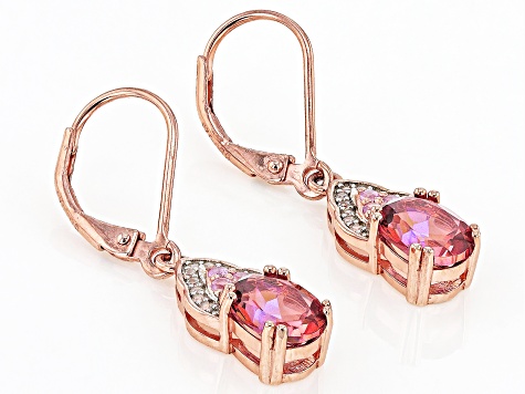 Pink Quartz 18k Rose Gold Over Sterling Silver Earrings 2.21ctw