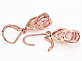 Pink Quartz 18k Rose Gold Over Sterling Silver Earrings 2.21ctw