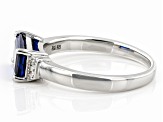 Blue Lab Created Spinel Rhodium Over Sterling Silver Ring 1.39ctw