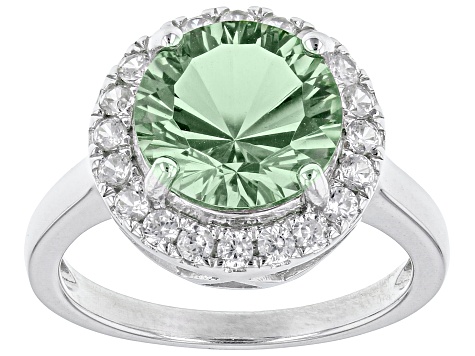 Pink Zandrite® Rhodium Over Sterling Silver Halo Ring 3.35ctw