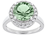Pink Zandrite® Rhodium Over Sterling Silver Halo Ring 3.35ctw