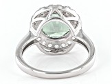 Pink Zandrite® Rhodium Over Sterling Silver Halo Ring 3.35ctw