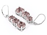 Pink Zandrite® Rhodium Over Sterling Silver 3-Stone Dangle Earrings 9.35ctw