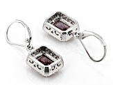 Pink Zandrite® And White Zircon Rhodium Over Sterling Silver Earrings 4.15ctw