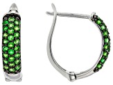Green Chrome Diopside Rhodium Over Sterling Silver Earrings 0.85ctw