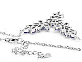 Blue Tanzanite Rhodium Over Sterling Silver Necklace 4.41ctw