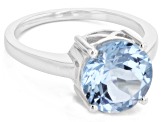 Sky Blue Topaz Rhodium Over Sterling Silver Solitaire Ring 4.04ctw