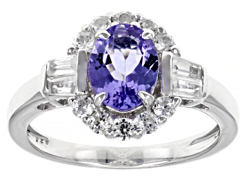 Picture of Blue Tanzanite Rhodium Over Sterling Silver Ring 1.96ctw