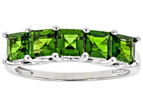 Green Chrome Diopside Platinum Over Sterling Silver Ring 1.76ctw