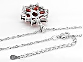 Red Vermelho Garnet(TM) Rhodium Over Sterling Silver Pendant With Chain 5.70ctw