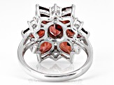 Red Vermelho Garnet(TM) Rhodium Over Sterling Silver Ring 5.71ctw