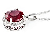 Red Mahaleo® Ruby Rhodium Over Sterling Silver Pendant with Chain 8.66ctw